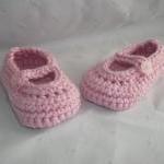 0 To 3 Months Baby Pink Mary Jane Shoes