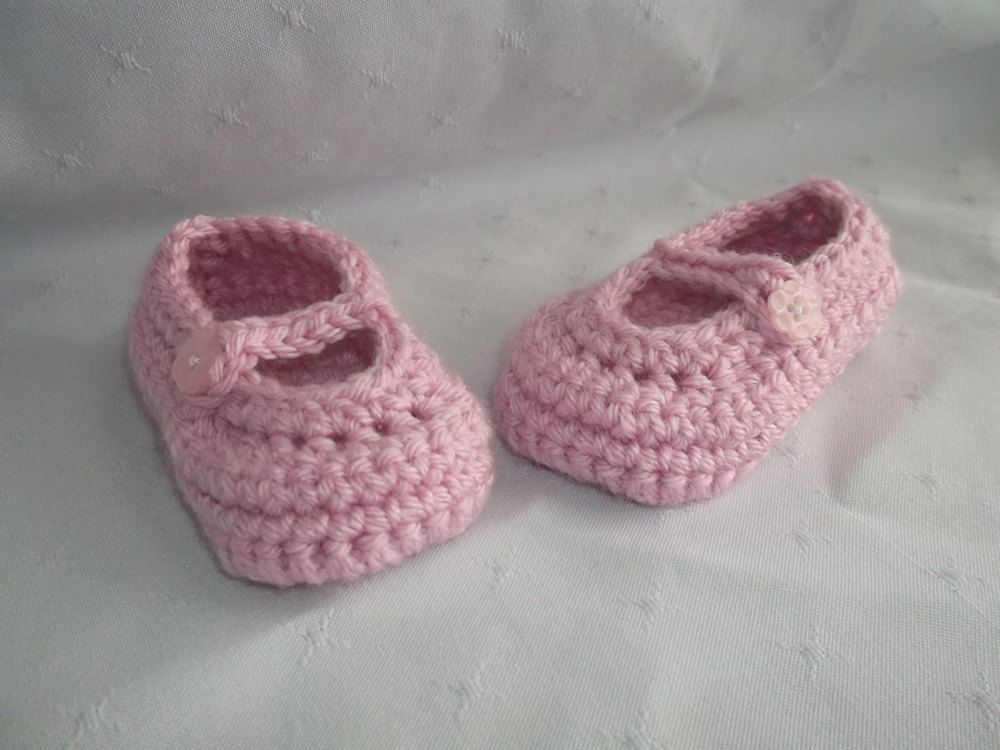 0 To 3 Months Baby Pink Mary Jane Shoes
