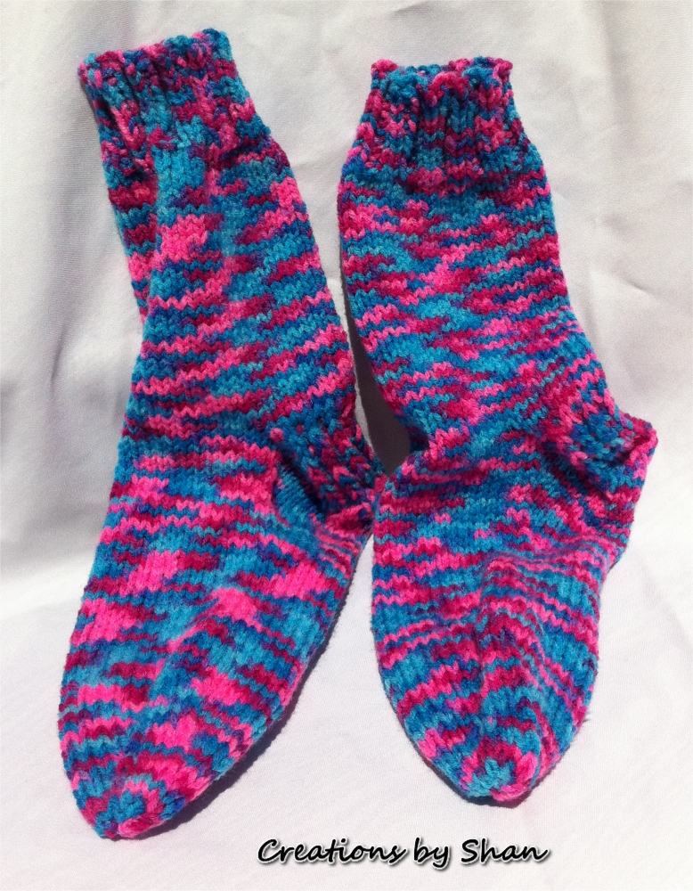 Purple Pink Blue Womens Sock Socks Size 9 10 Shoe
